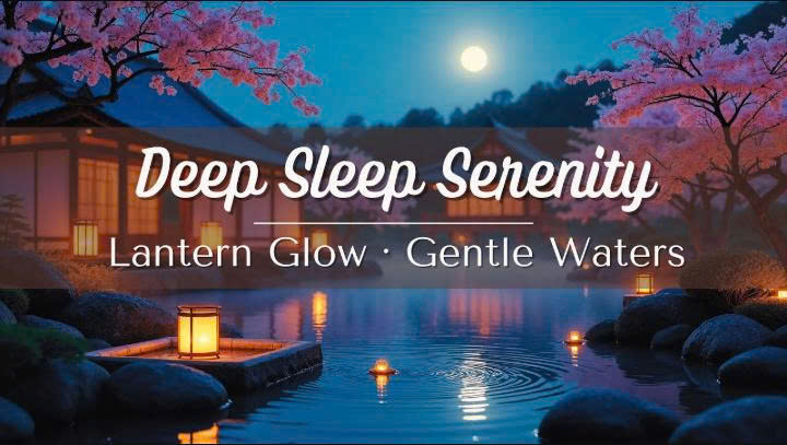 Deep Sleep Serenity 🌙🌸 24/7 Sleep Instrumental Music with Moonlight & Sakura Ambience