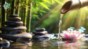 Bamboo Serenity 🎋🧘♀️ Meditation Instrumental Music with Flowing Water & Lotus Calm
